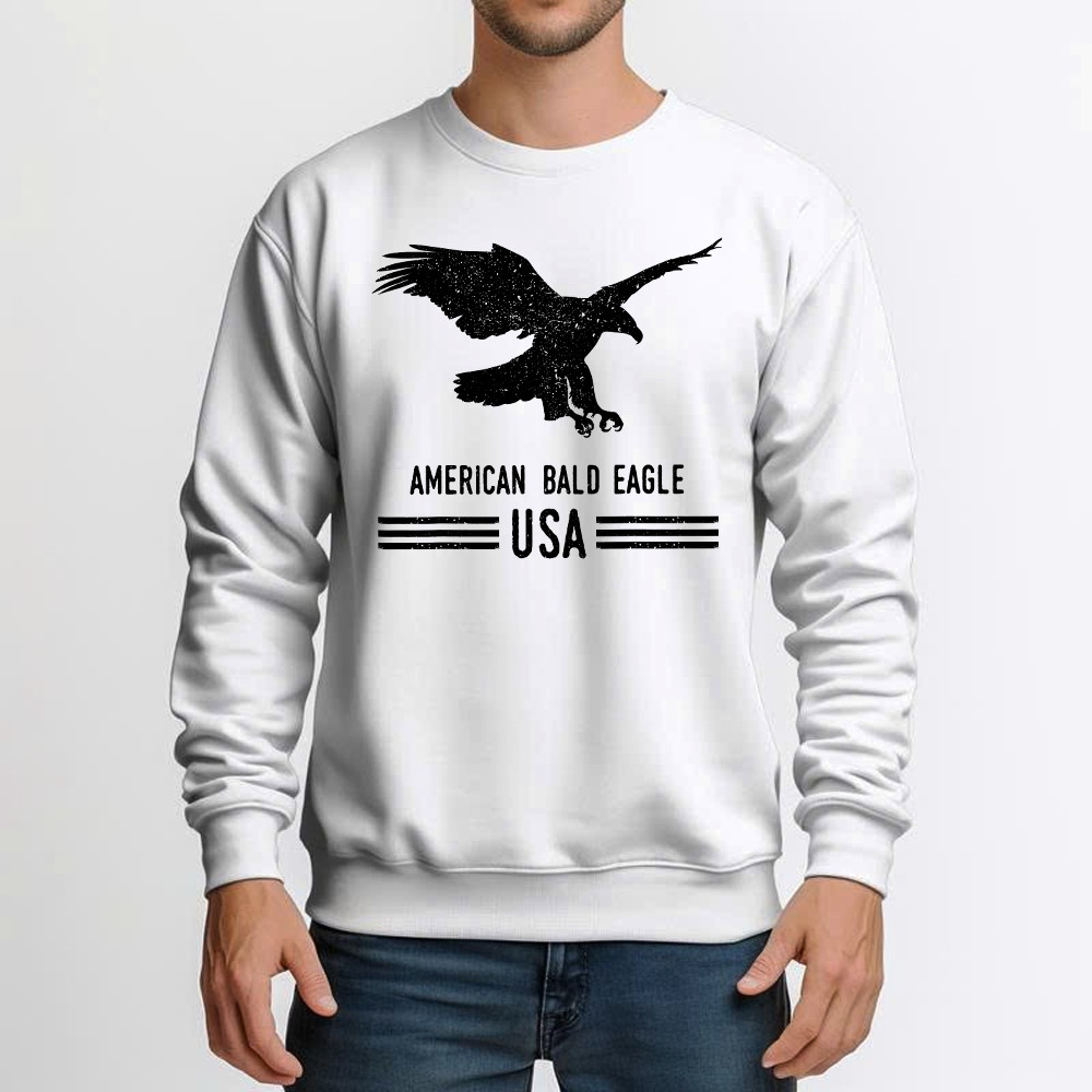 American Bald Eagle USA Shirt For 4th Of July Vintage Sweatshirt Women Men