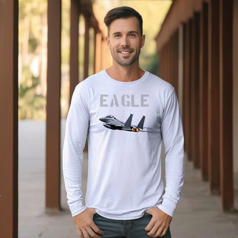 McDonnell Douglas F 15 Eagle Fighter Aircraft Long Sleeve Shirt Mens Aviation Gift Ideas
