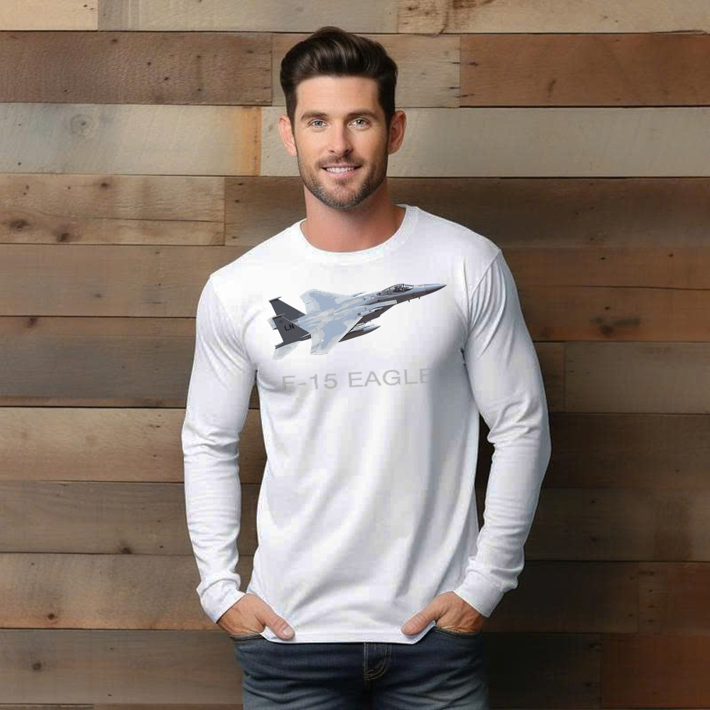 McDonnell Douglas F 15 Eagle Shirt Fighter Aircraft Pilot Long Sleeve Shirt Guys Gift